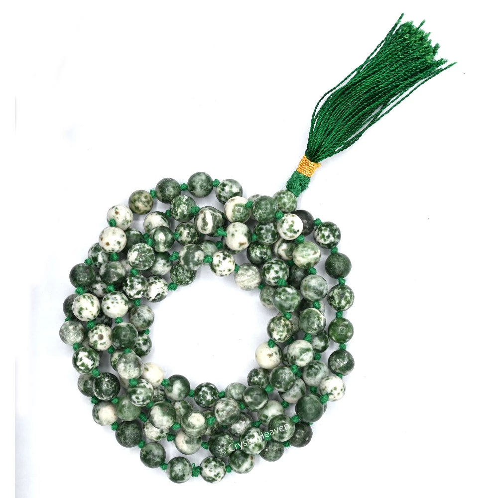 Tree Agate Japa Mala (Hand Knotted)