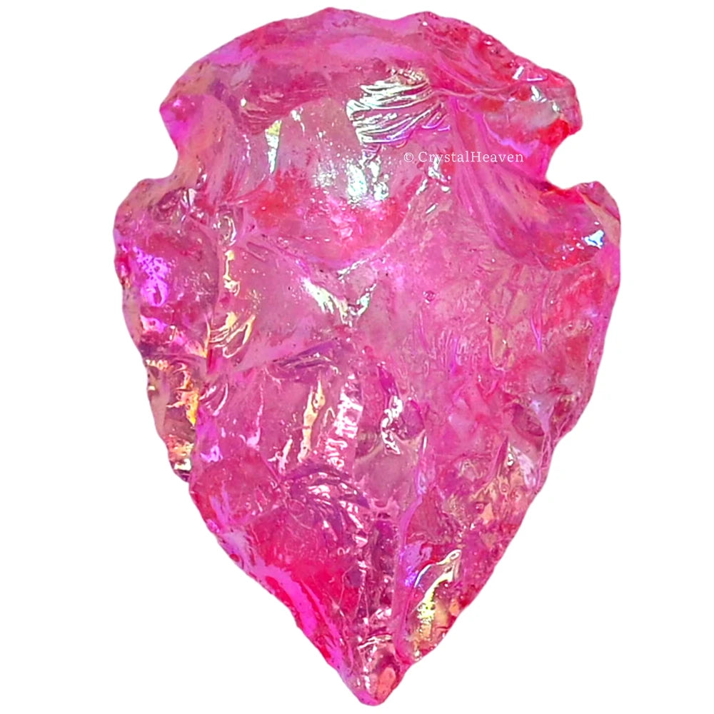 Pink Rose Aura Quartz Arrowhead - 1" to 1.5" (5 Pieces)