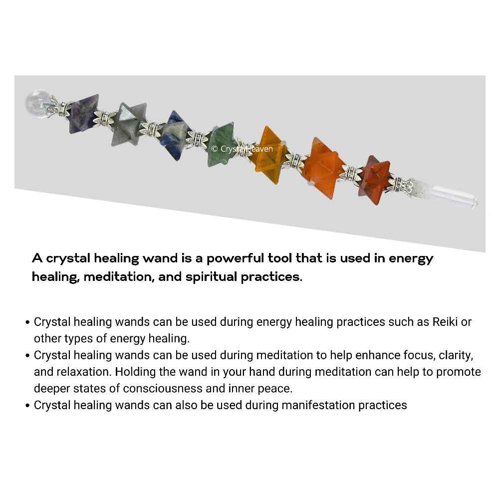 7 Chakra Crystal Merkaba Healing Stick