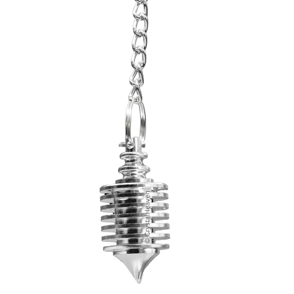 Metal Brass Pendulum - Silver Hard Coil Vertical (MP98)