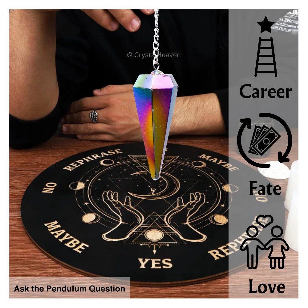 Titanium Aura Quartz Pendulum