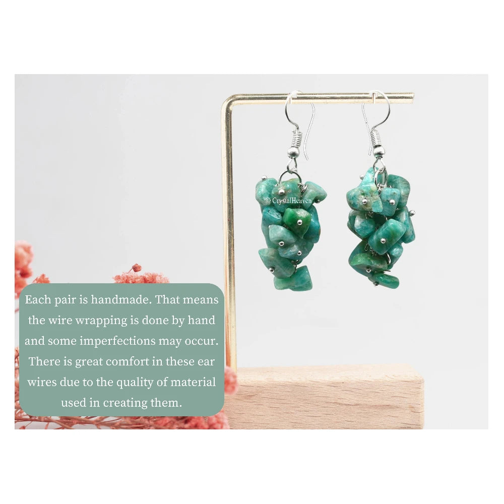 Amazonite Crystal Earrings (Silver)