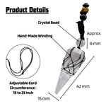 Clear Quartz Pendulum Pendant Necklace (Macrame)
