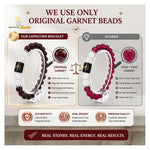 Capricorn Bracelet (मकर राशि) - Garnet & Milky Quartz
