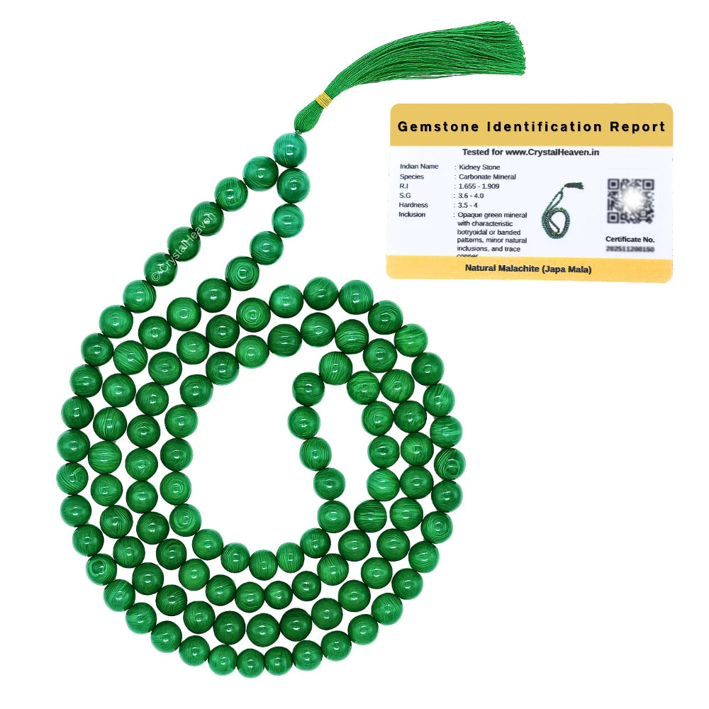 Malachite Japa Mala (Without Knot)
