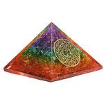7 Chakra Onyx Orgone Pyramid (OM Flower Of Life)