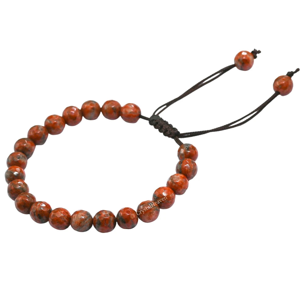 Red Black Jasper Bracelet (Faceted-Adjustable)