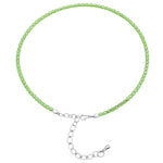 Green Chalcedony Anklet - 2mm Faceted Beads (Silver)