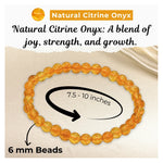 Citrine Onyx Healing Crystal Bracelets - 6mm Beads
