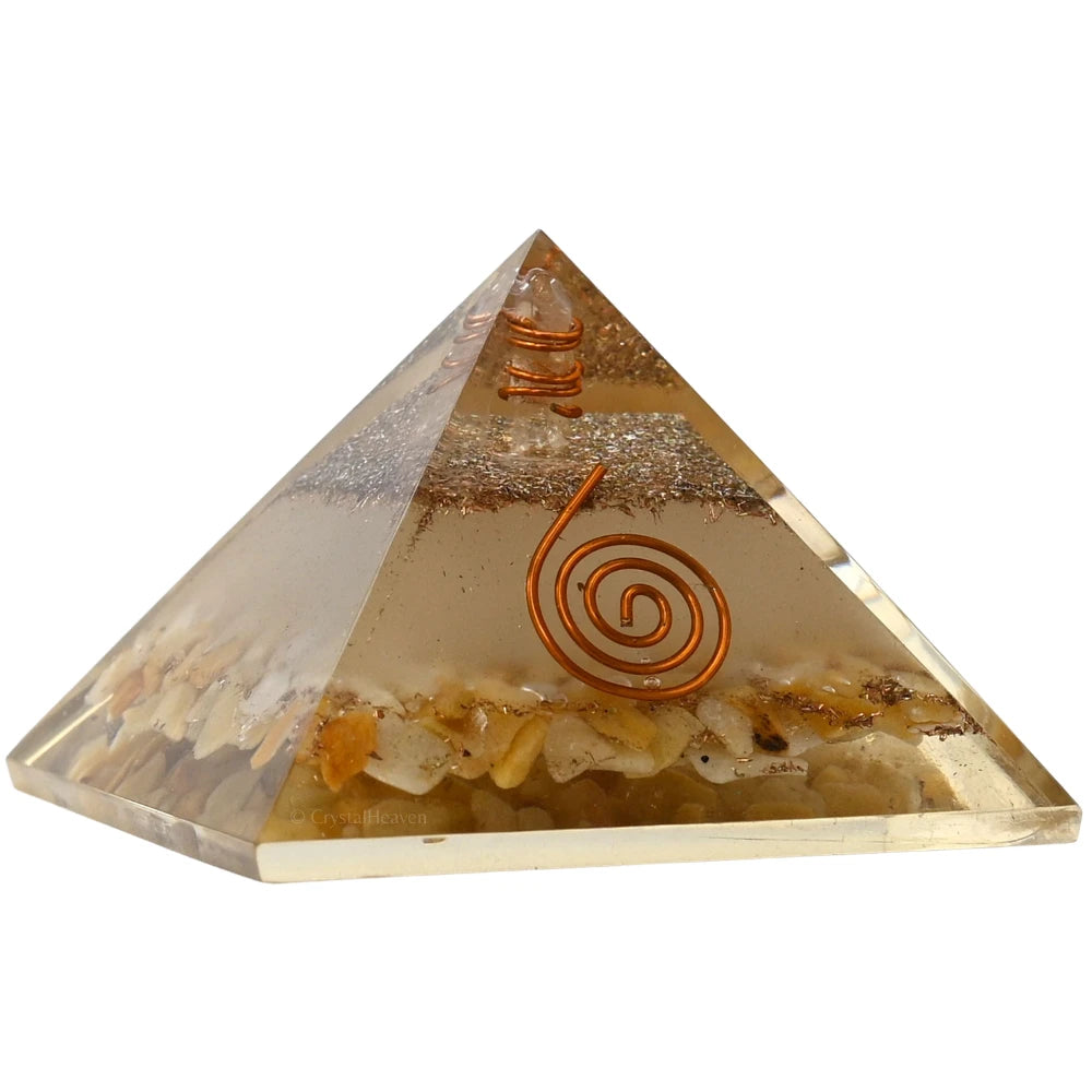 Yellow Jasper Orgone Pyramid - Glow In Dark