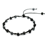 Anti Swelling Black Obsidian Hematite (1*1) Anklet (Hand Knotted)