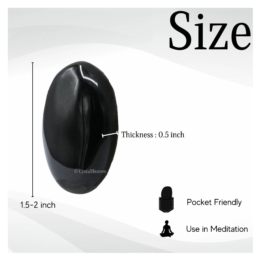 Black Obsidian Palm Stone