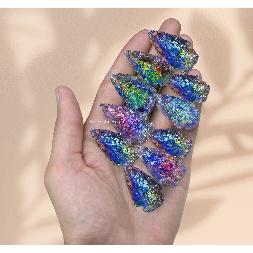 Amethyst Angel aura Quartz Arrowhead - 1" to 1.5" (5 Pieces)