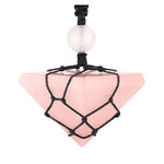 Rose Quartz Pyramid Macrame Pendant Necklace