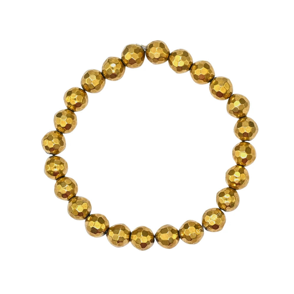 Golden Hematite Bracelet (Faceted-Stretchable)
