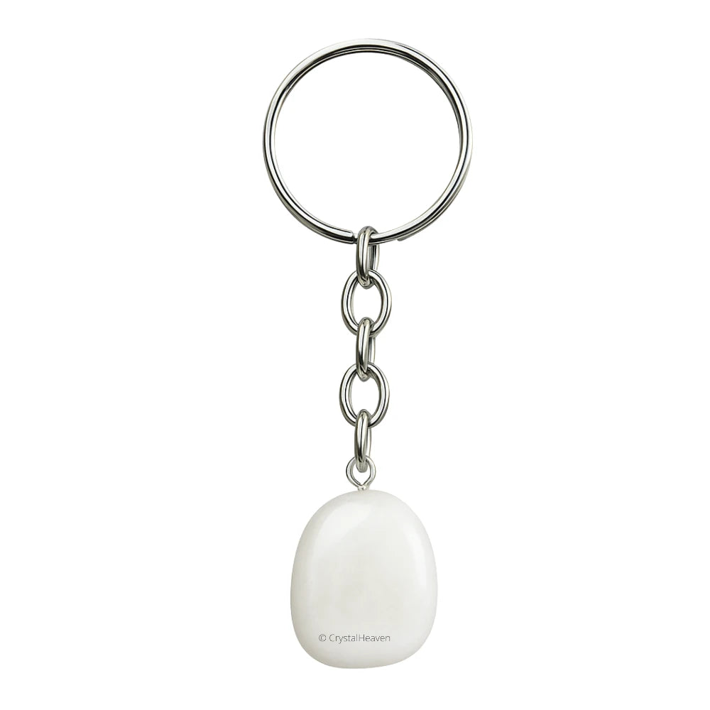 Snow Quartz Crystal Keychain (Tumbled)