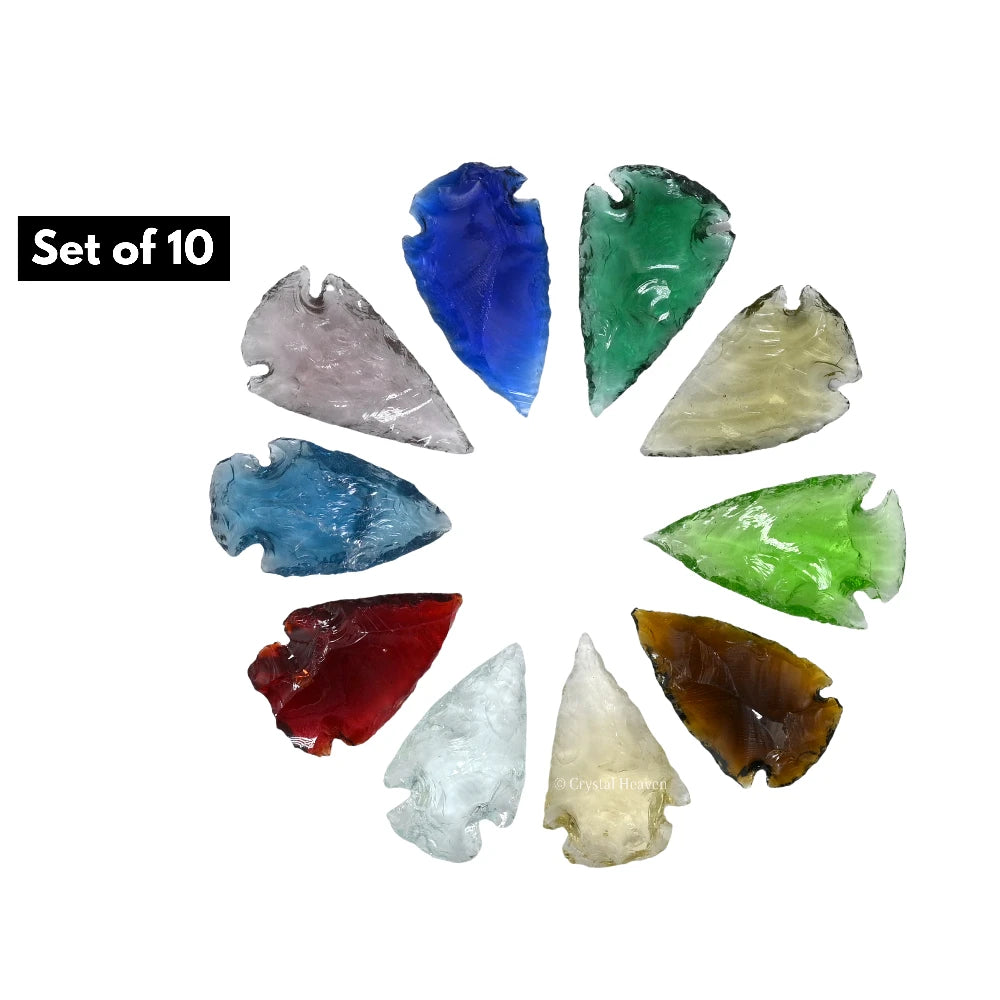 Mix Color Glass Arrowhead - 1" to 1.5" (10 Pieces)