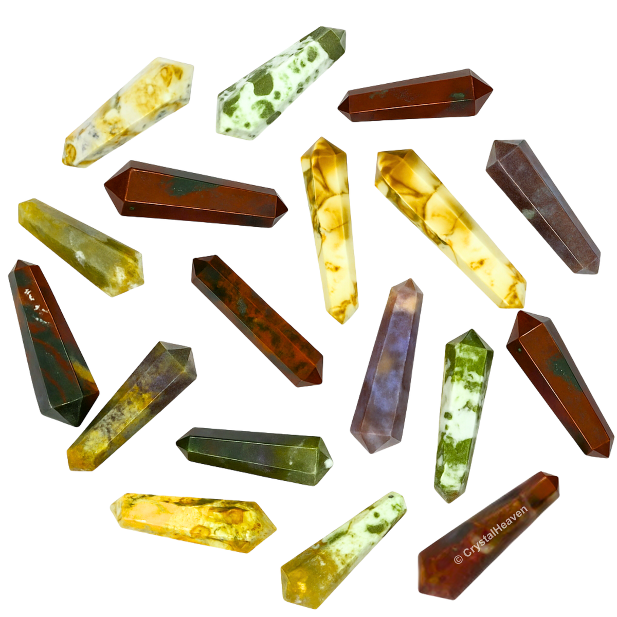Fancy Jasper Pencil Points (Double Terminated) (Set of 50)
