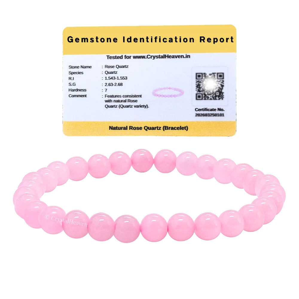 Rose Quartz Healing Crystal Bracelets - 6mm Beads