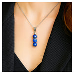 Lapis Lazuli Crystal Bead Necklace (Silver)
