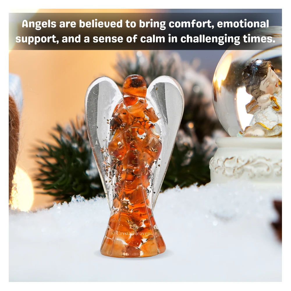 Carnelian Crystal Orgone Angel (2 Inch)