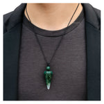 Moss Agate Pendulum Pendant Necklace (Macrame)