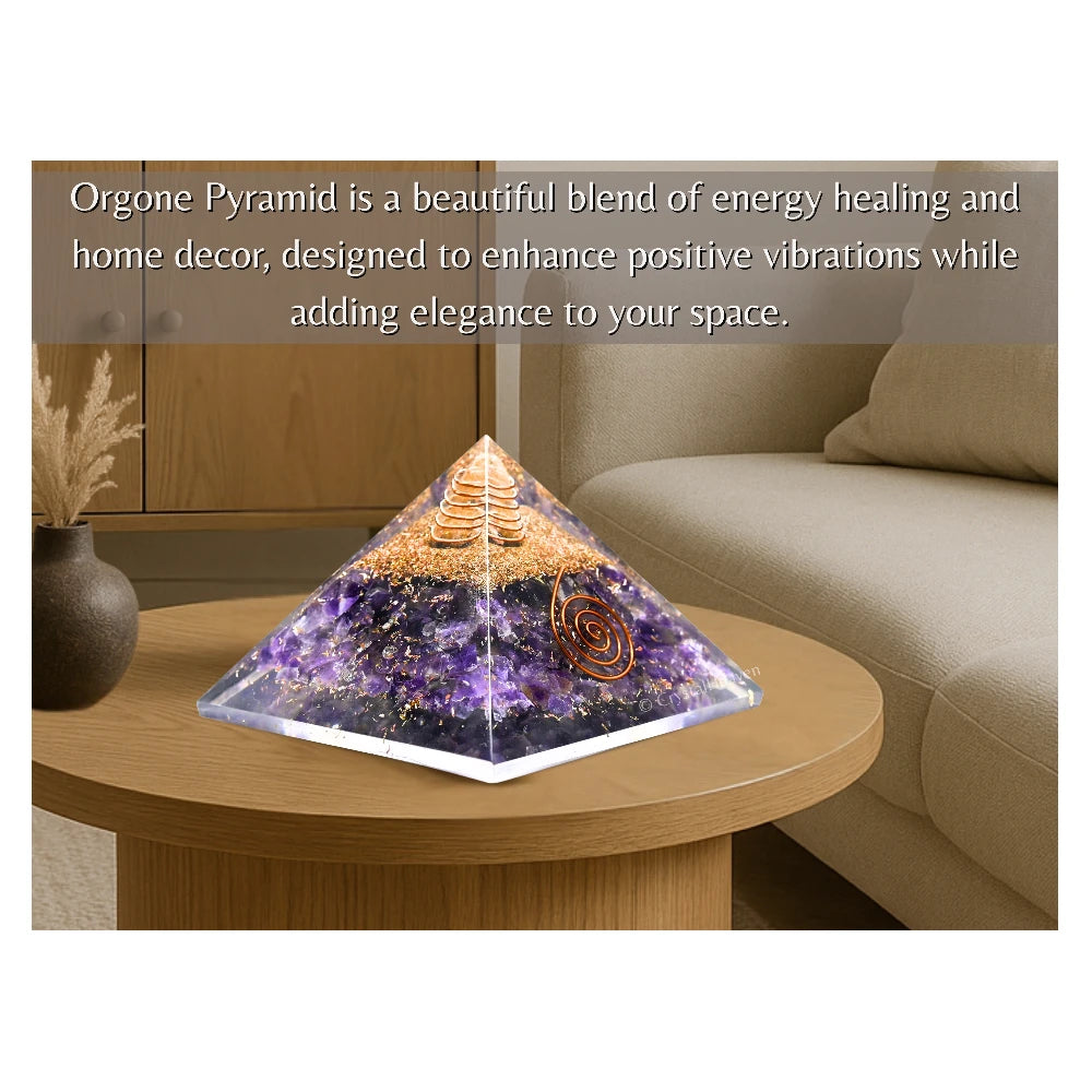 Amethyst Orgone Pyramid (Copper Coil)