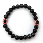 Red and Black Obsidian Evil Eye Bracelet