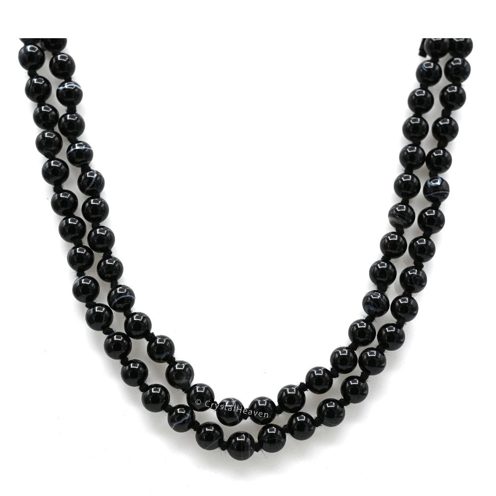 Black Sulemani Hakik Japa Mala (Hand Knotted)