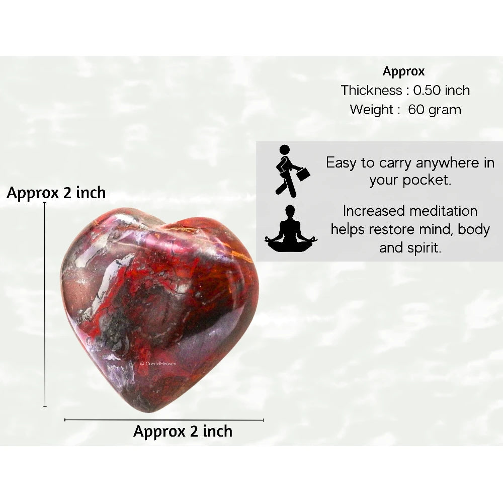 Red Jasper Hematite Heart