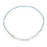 Aquamarine Bracelets - 2mm Faceted Beads (Silver)