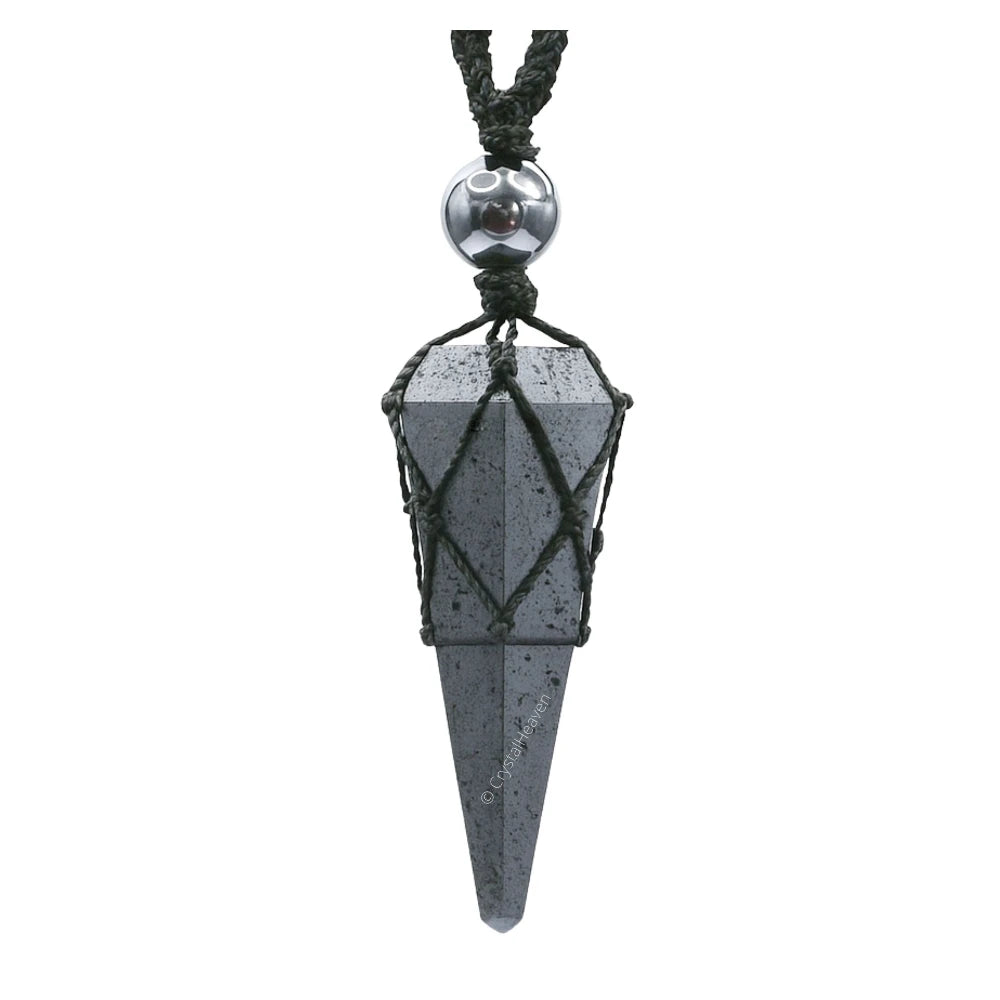 Hematite Pendulum Pendant Necklace (Macrame)