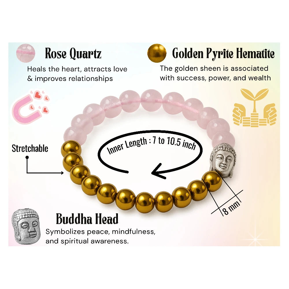 Love and Money Bracelet with Buddha Charm (Silver)