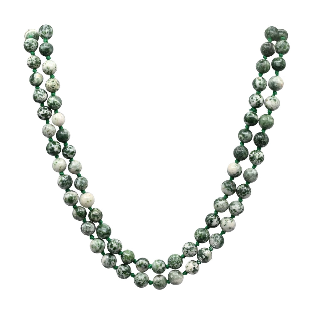 Tree Agate Japa Mala (Hand Knotted)