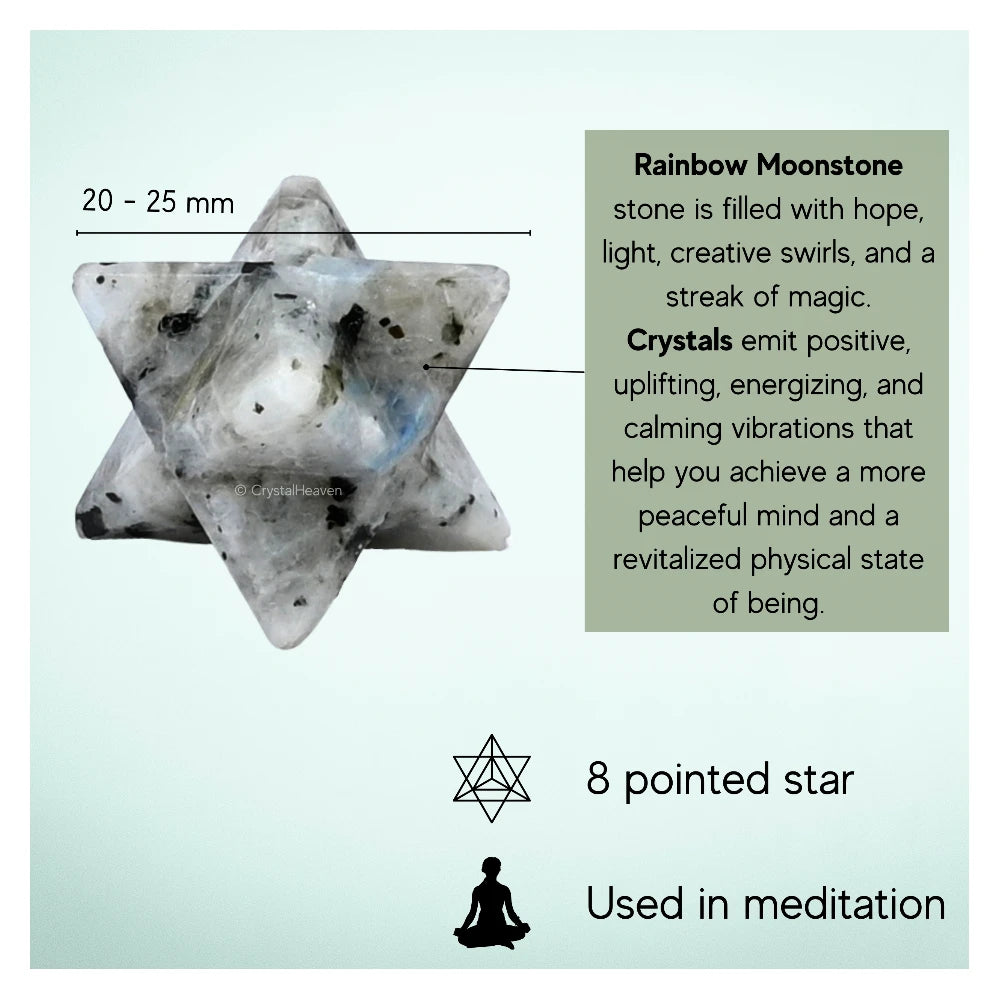 Rainbow Moonstone Crystal Merkaba (20-25 mm)
