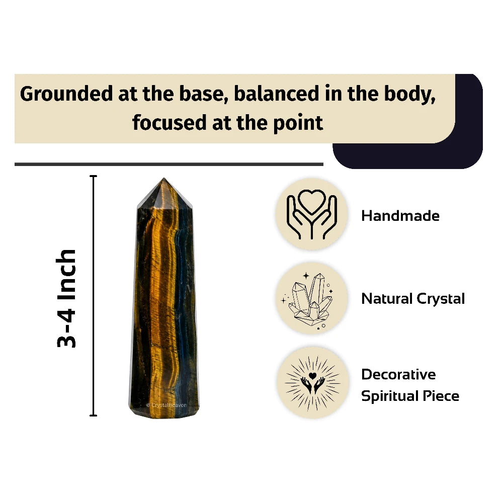 Multi Tiger Eye Crystal Tower (3" to 4" inch)