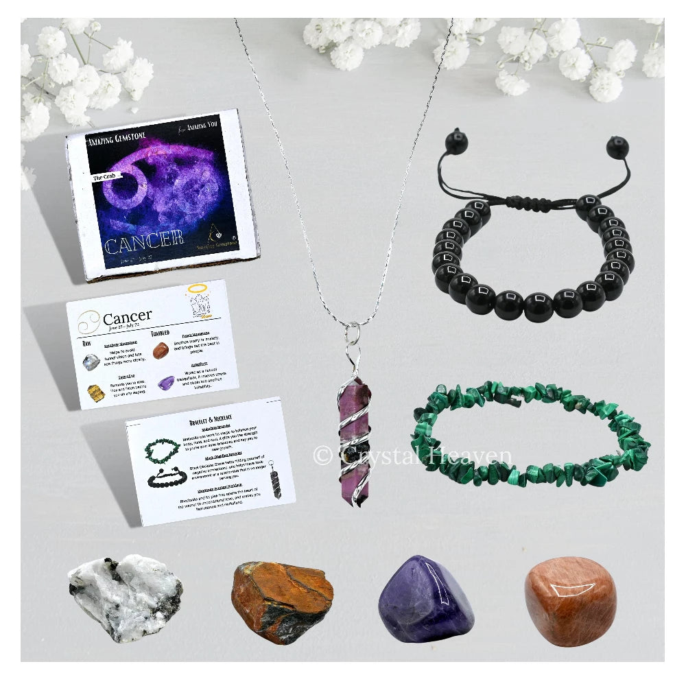 Cancer Healing Crystals and Stones Premium Set