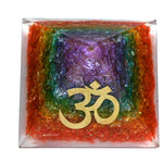 7 Chakra Onyx Orgone Pyramid (OM)