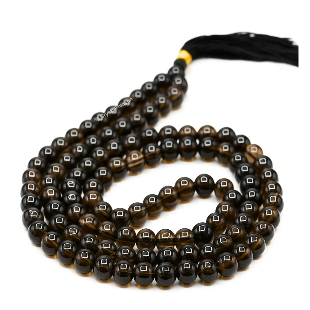 Smoky Quartz Japa Mala (Without Knot)