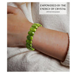 Green Jade Faceted Beads Bracelet - Oval Stone