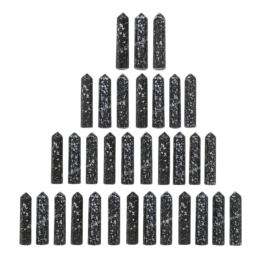 Black and White Tourmaline Pencil Points (Set of 50)
