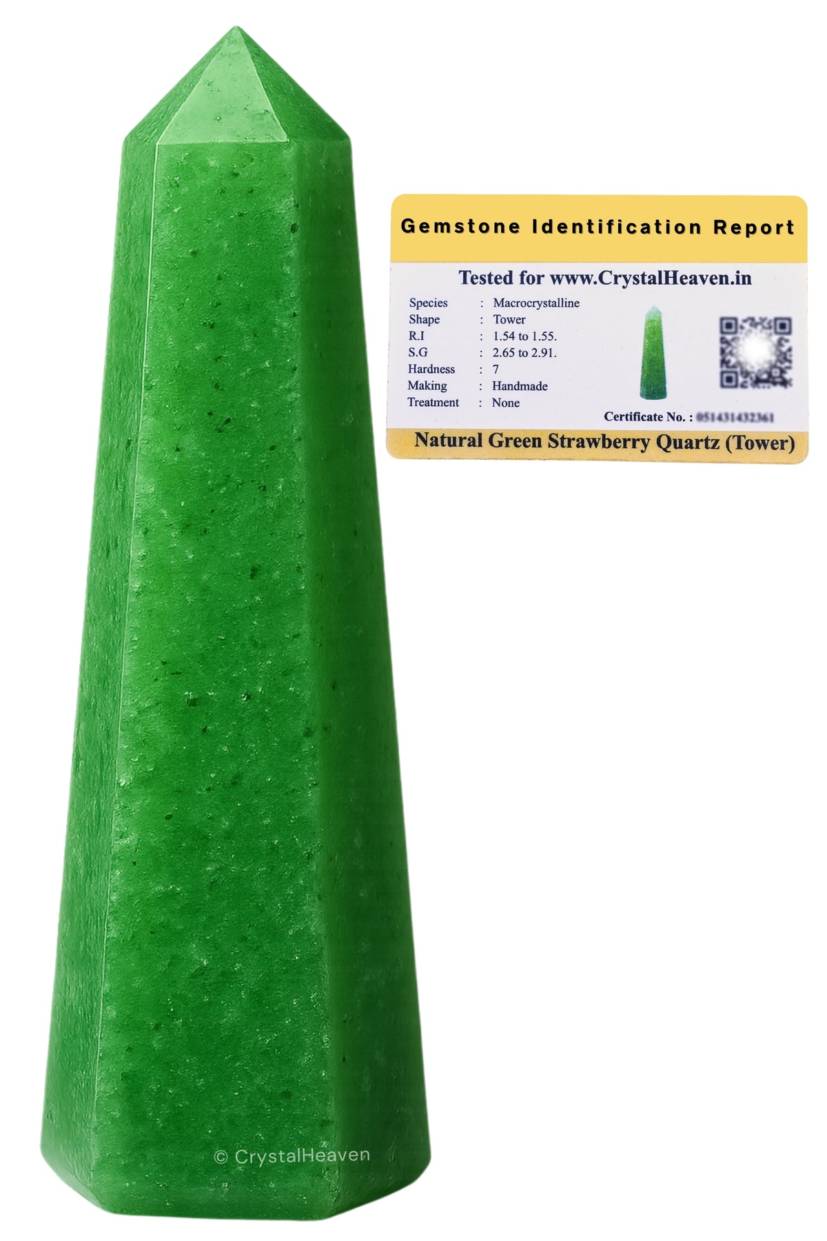 Green Strawberry Quartz Crystal Tower (2" to 3" inch) 