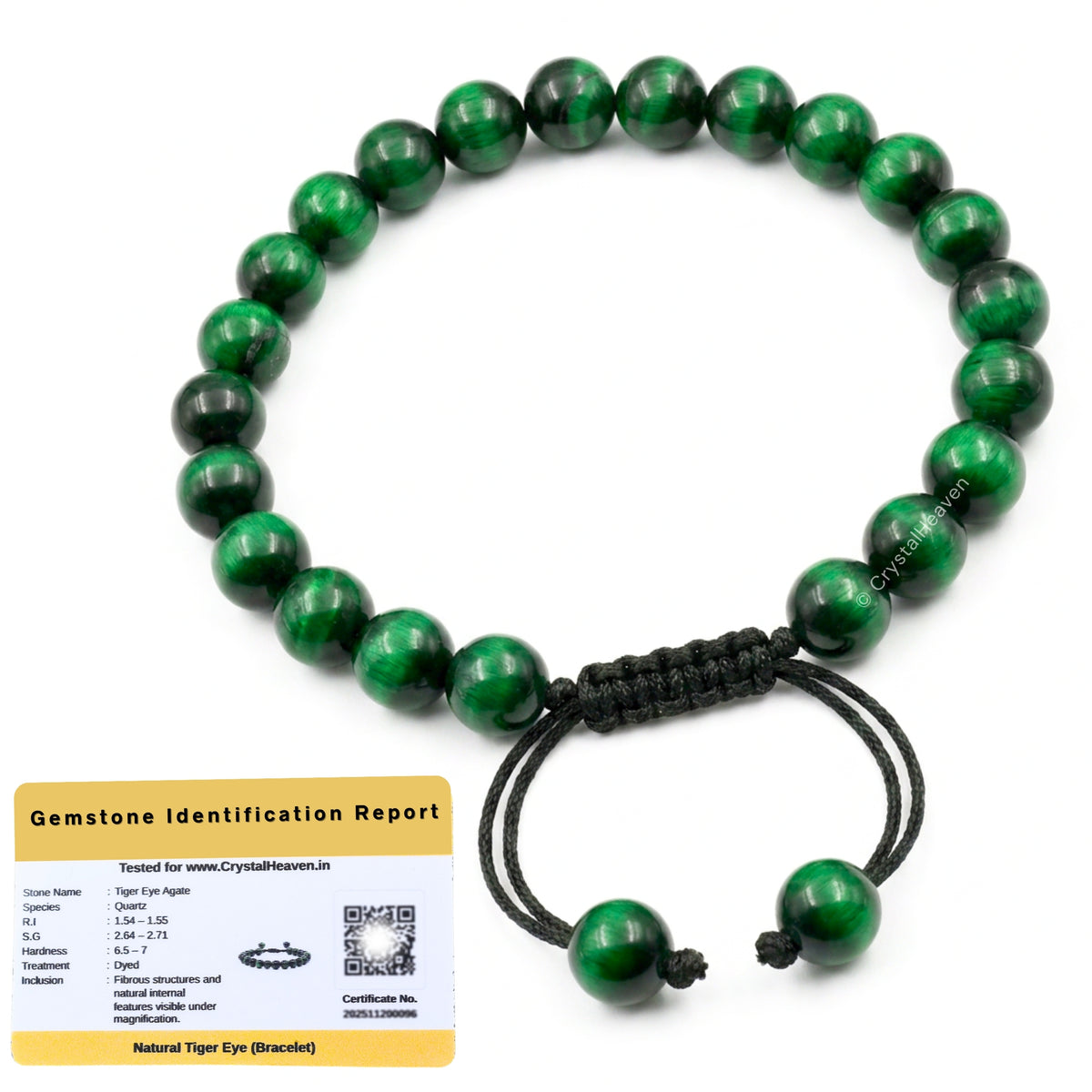Green Tiger Eye Bracelet (Adjustable)
