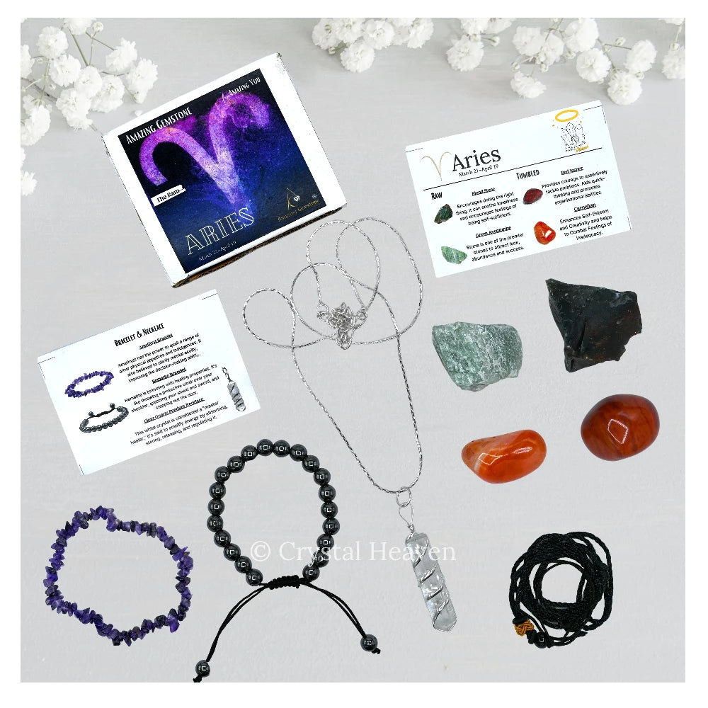 Aries Healing Crystals and Stones Premium Set