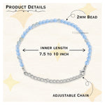 Aquamarine Bracelets - 2mm Faceted Beads (Silver)