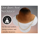 Crystal Quartz Sphatik Mala Necklace (Gold Chain)