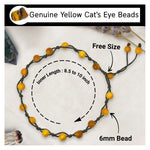 Yellow Cats Eye Anklet (Hand Knotted)
