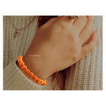 Orange Lava Stone Bracelet (Elastic)