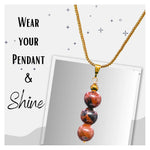 Mahogany Obsidian Crystal Bead Necklace (Gold)