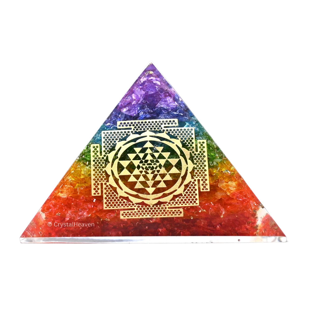 7 Chakra Onyx Orgone Pyramid (Shriyantra)